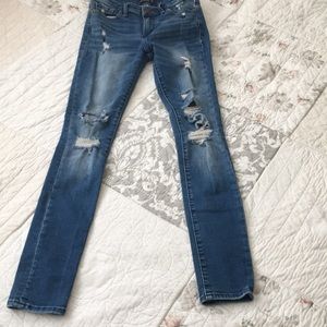A&F Harper Super Skinny Distressed and Ripped Jeans